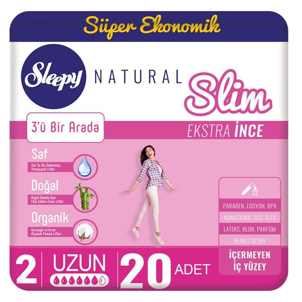 Photo de Sleepy Natural Slim Extra Long (20 serviettes)